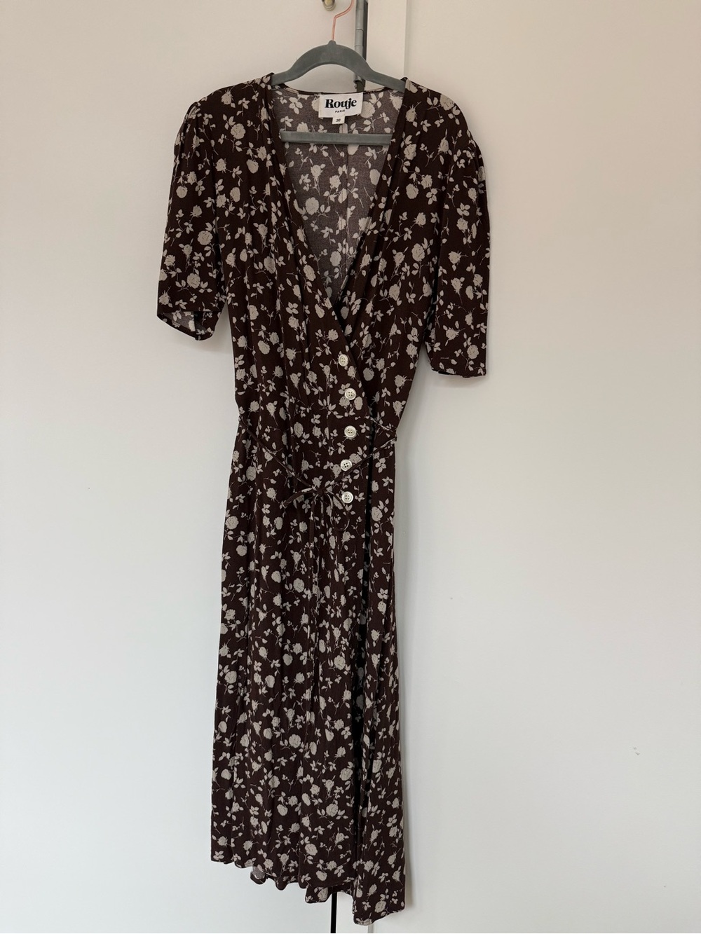 Rouje Gavin Brown Floral Dress 36 - Picture 5 of 6